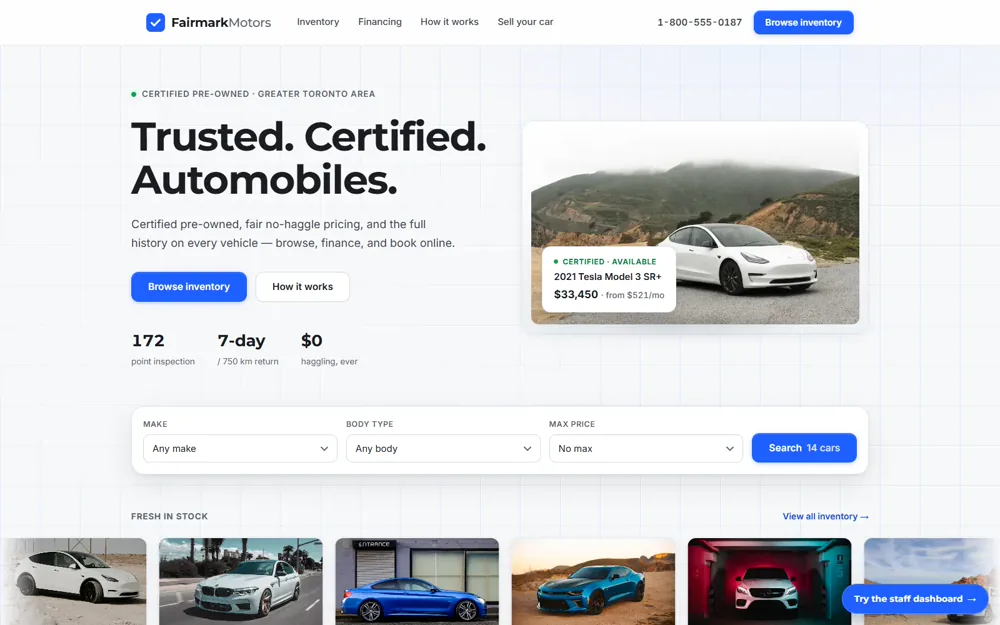 Fairmark Motors — used-car dealership website