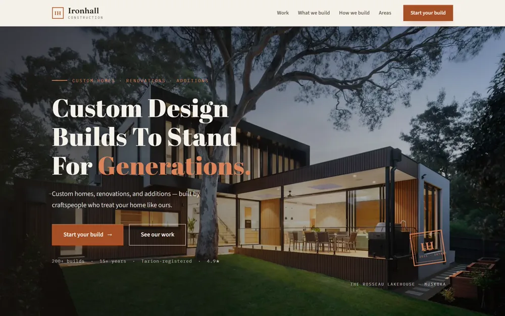 Ironhall Construction — general contractor website