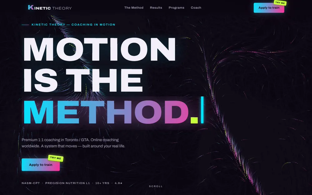 Kinetic Theory — personal trainer website