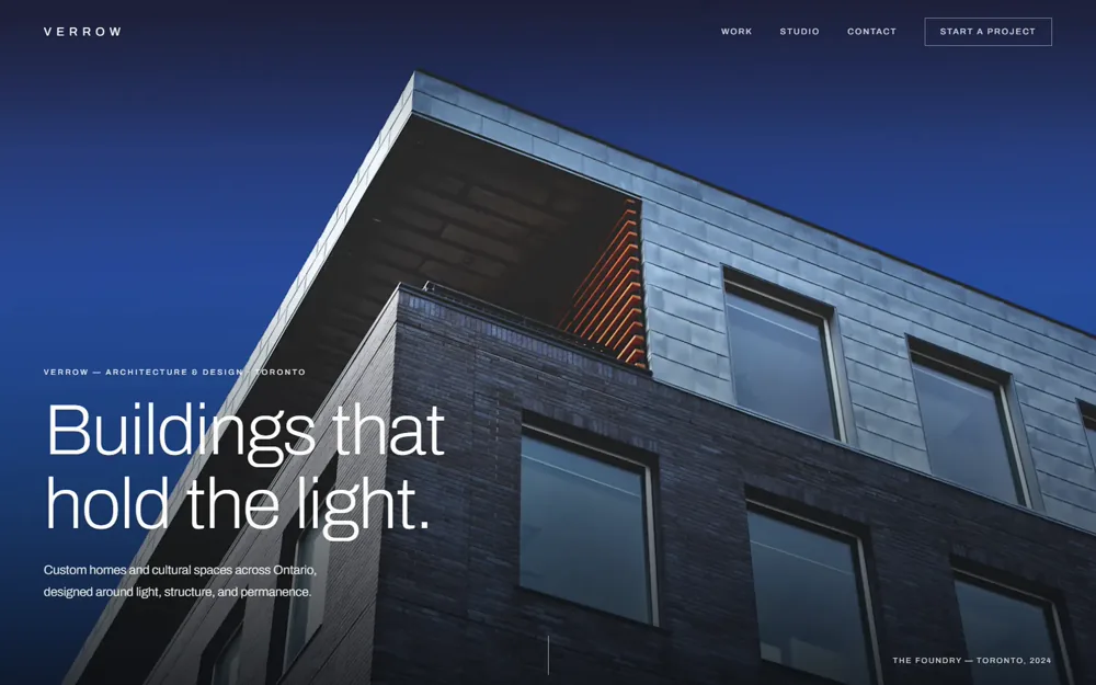 Verrow — architecture studio website